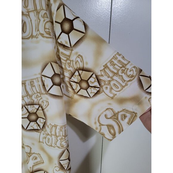 SOUTHPOLE Mens XL Button Up Short Sleeve Shirt Print y2k Streetwear Graffiti - Picture 4 of 8